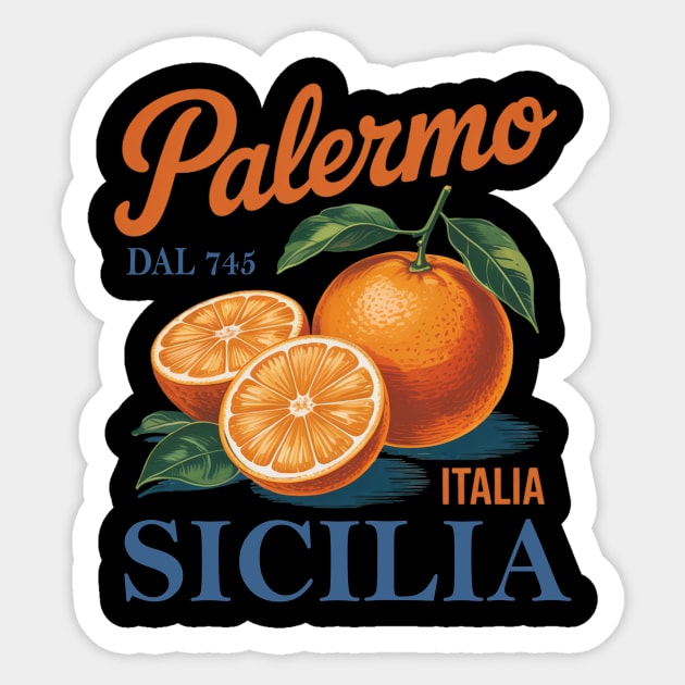 Palermo Sicilia Citrus Fruit Vintage Sicily Italy Travel Sticker by Chi's Store 1